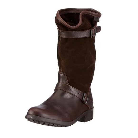 Camper Leather Suede Moto Western Winter Tall Boots Boho Slouchy Relaxed Field - Picture 10 of 10